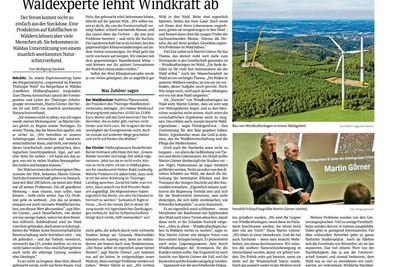 Waldexperte lehnt Windkraft ab